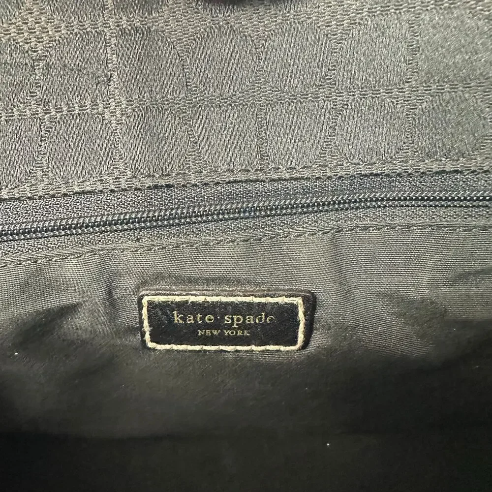 Kate Spade Bag Vintage Tote Shoulder Bag Nylon Fabric Leather Black